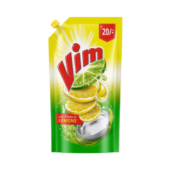 Vim Dishwash Liquid Gel Lemon, 155 ml Pouch