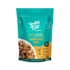 Yogabar Wholegrain Breakfast Muesli - Almond + Quinoa Crunch, 400g
