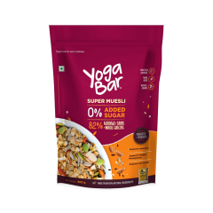 Yogabar Super Muesli, No Added or Hidden Sugar, Breakfast Muesli with Probiotics & Prebiotics, 400g