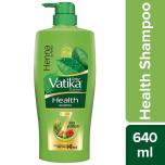 Dabur Vatika Health Shampoo - With Henna & Amla, For Problem Free Hair, 640 ml