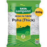 Tata Sampann High in Fibre White Thick Poha,(જાડા પોહાં )500GM