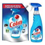 Colin Glass and Surface Cleaner with Shine Boosters, Regular (Refill 1L+ Spray 250ml)