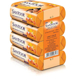 Santoor Sandal and Turmeric Soap 100g (Pack of 4 soaps)