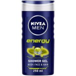  NIVEA Men Body Wash, Energy with Mint Extracts, Shower Gel for Body, Face & Hair, 250 ml