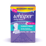 Whisper Clean and Fresh Daily Liners 40 Count Sanitary pads for women