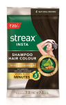 Streax Insta Shampoo Hair Colour, 4 Natural Brown (15 G)
