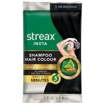 Streax Insta Shampoo Hair Colour-Natural Black-no1 15g